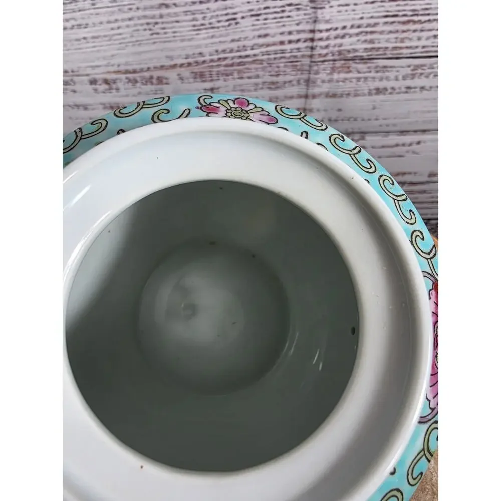 Blue Chinese Teapot-Curly Grass Pattern Teapot Made in China 1970